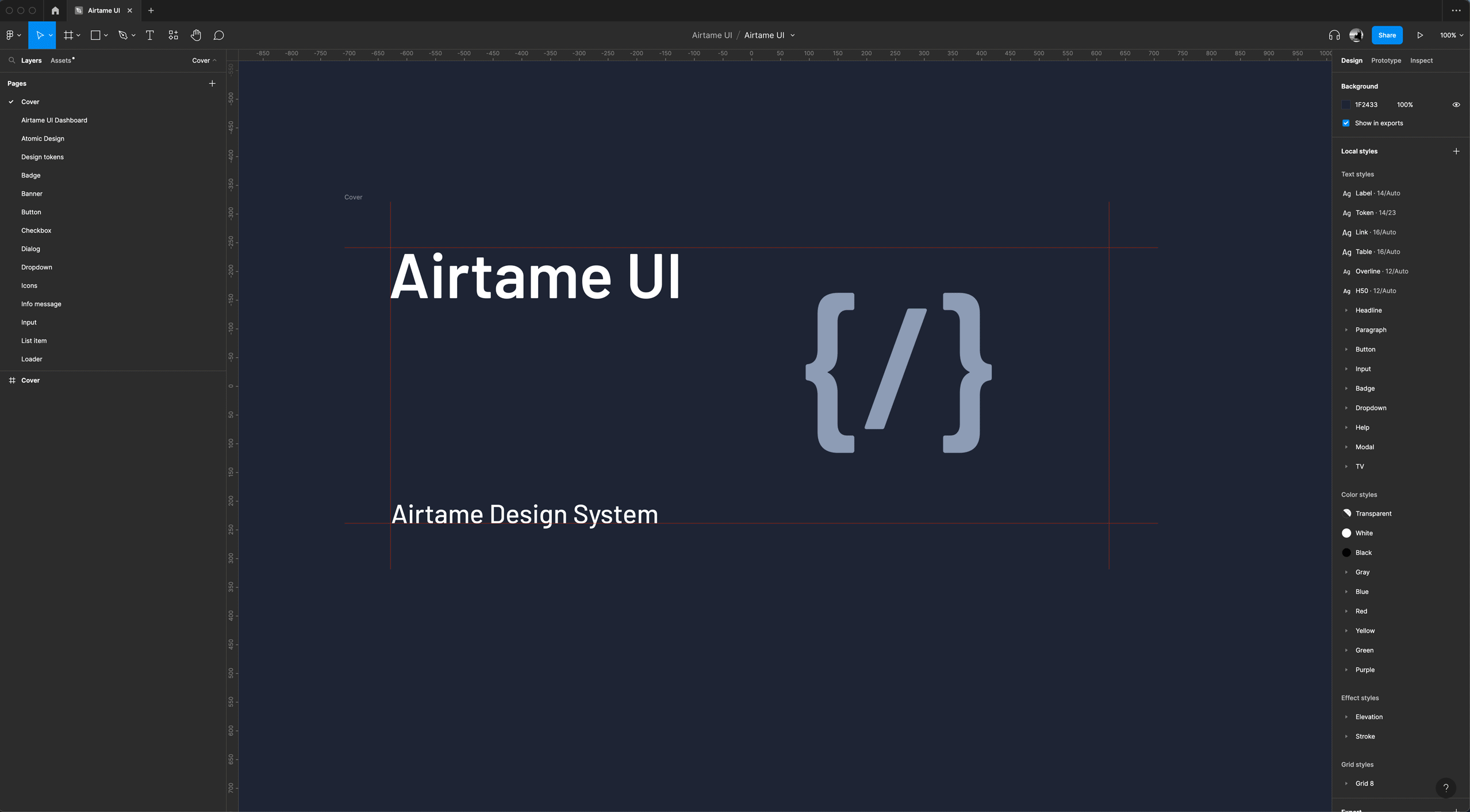 Different screenshots of Airtame UI on Figma